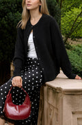 Ribbed Button Down Cardigan- Black