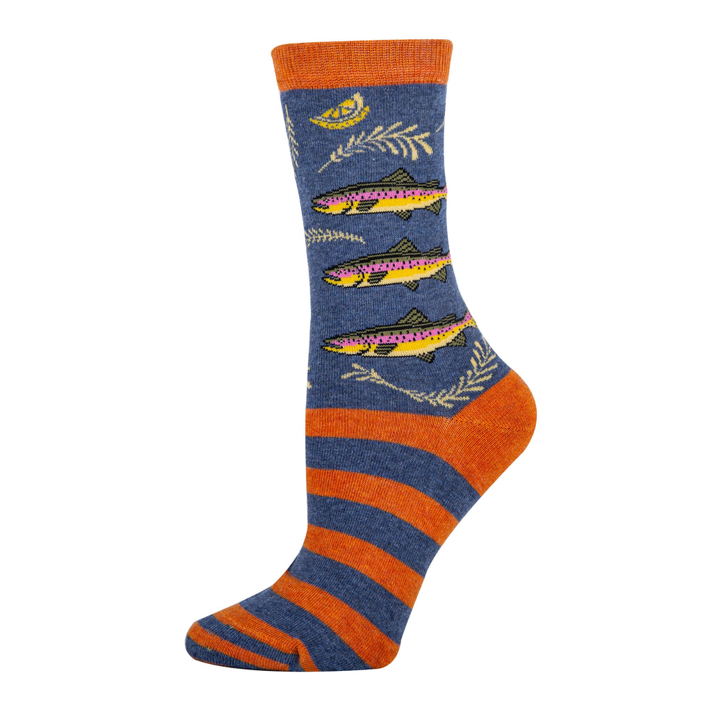 Water Trails | Women's Premium Cotton Dress Crew Socks