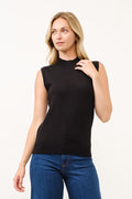 Mock-Neck Sleeveless Sweater