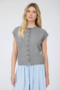 Raw Edge Sweater Vest- Dark Grey