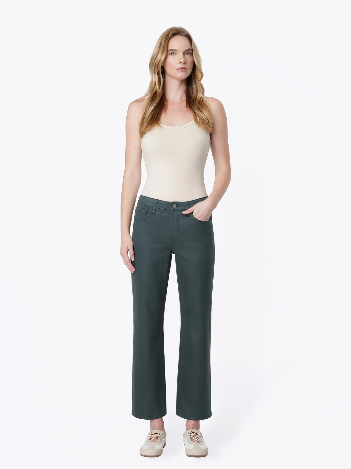 Dark Spruce Coated Jeans