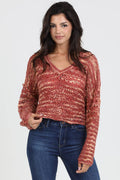 Red Rocks V-Neck Sweater