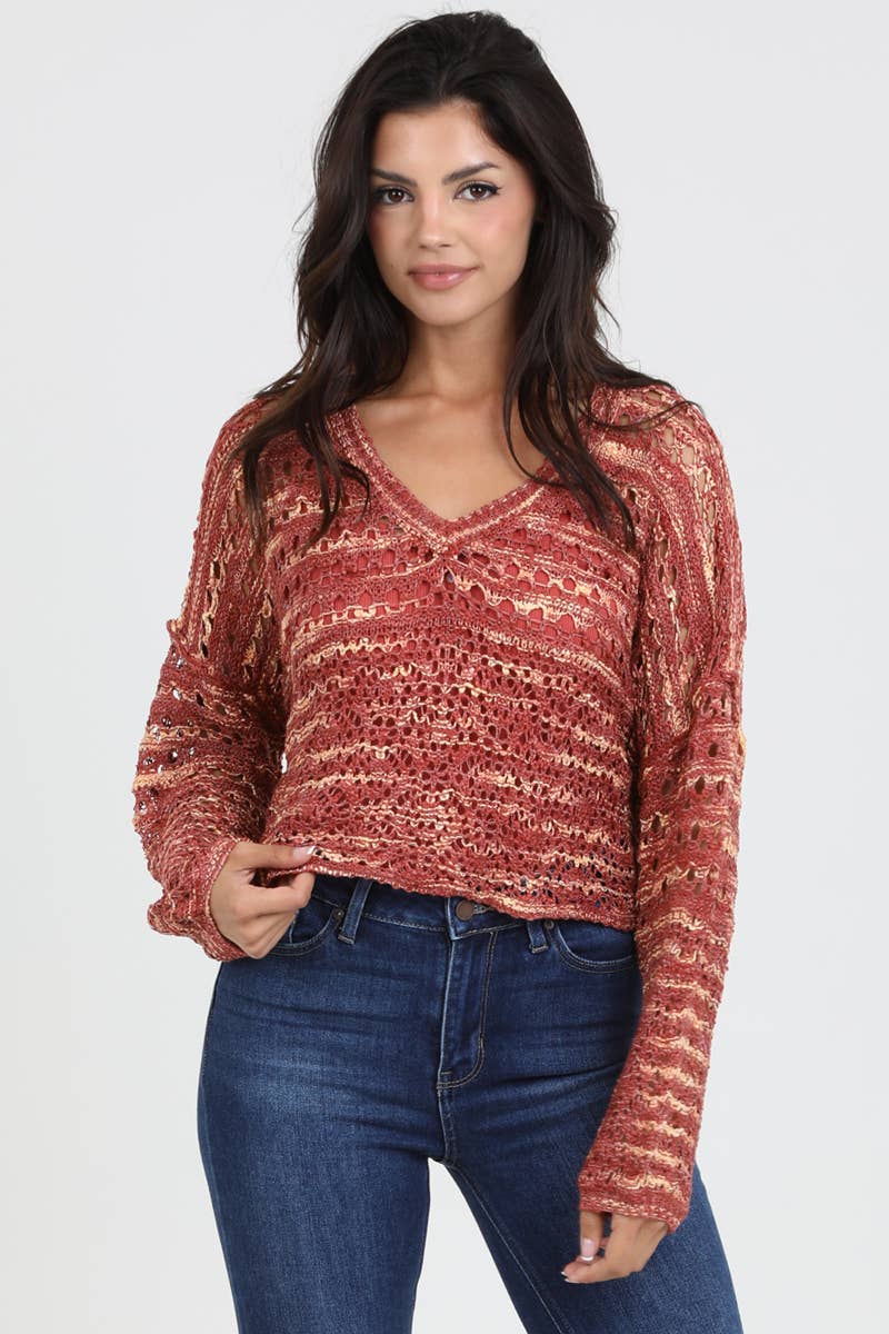 Red Rocks V-Neck Sweater