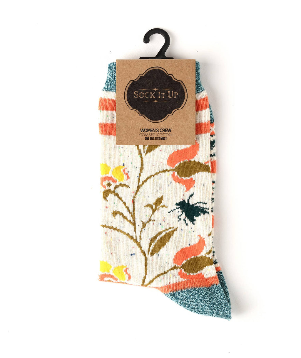Friendship Blooms | Women's Floral Premium Crew Socks
