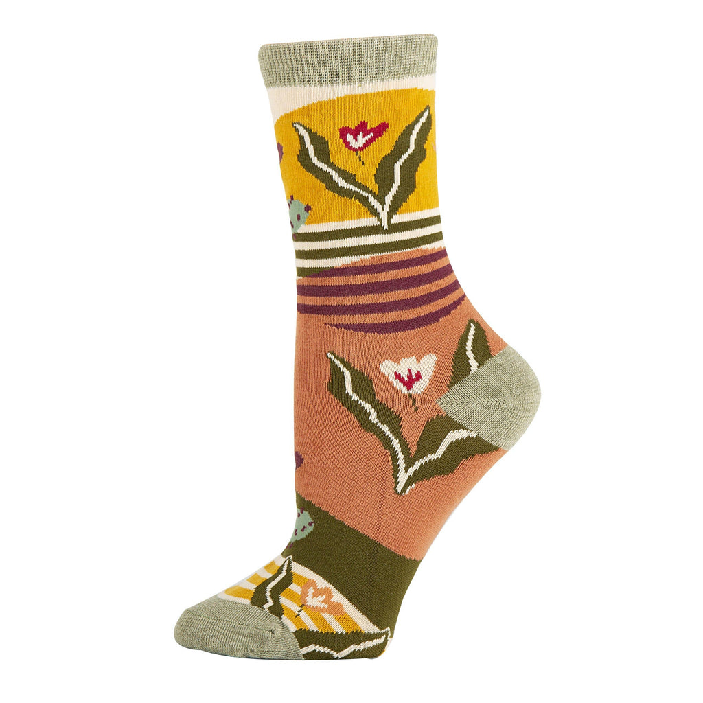 Sol De Cactus | Women's Western Premium Cotton Crew Socks