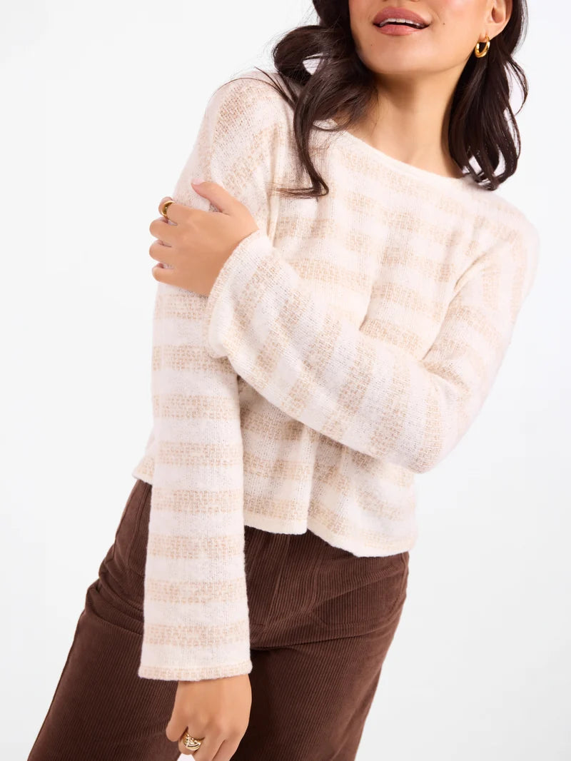 Billie Stripe Brushed Knit Crewneck