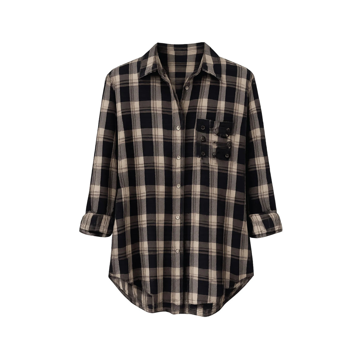 Galina Top- Midnight Eclipse Plaid