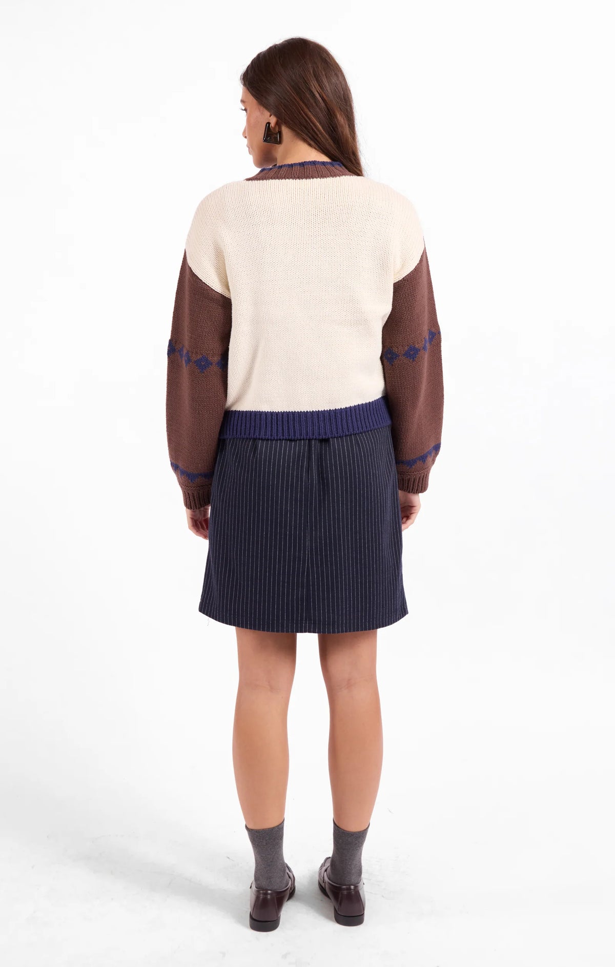 Sweet Rose Jacquard Zip Sweater Jacket