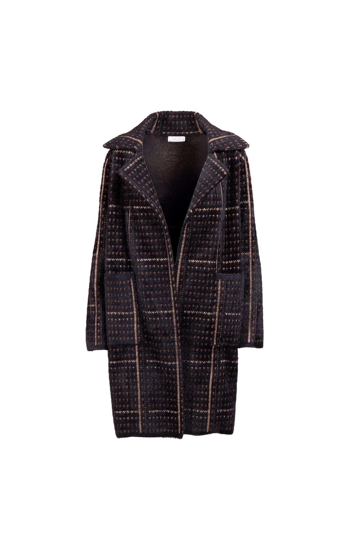 Chocolate Marceau Houndstooth Coat