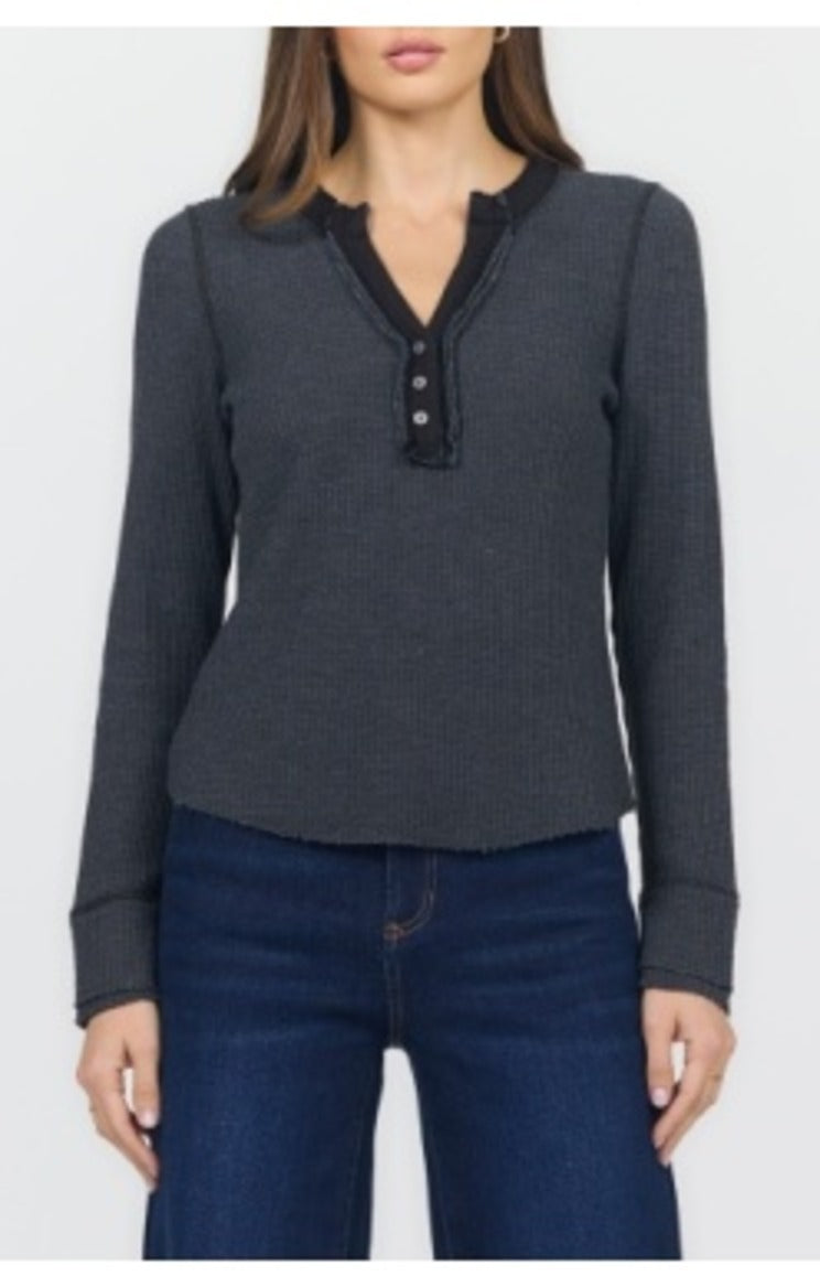 Luna Top- Washed Black