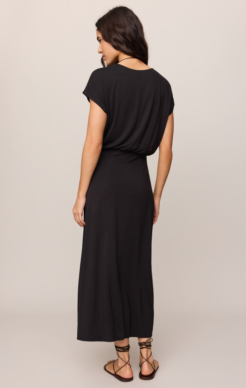 Anika Jersey Midi Dress- Black