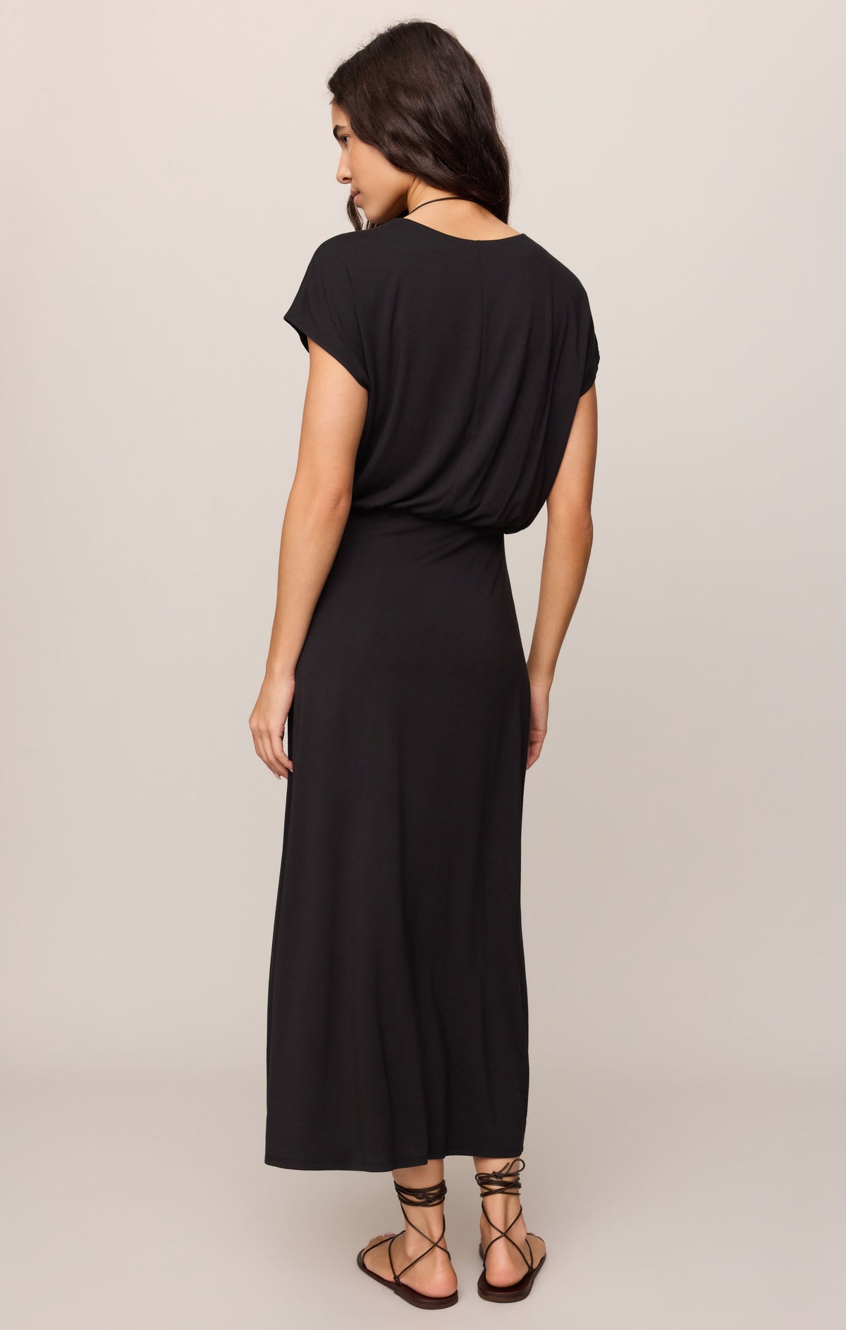 Anika Jersey Midi Dress- Black