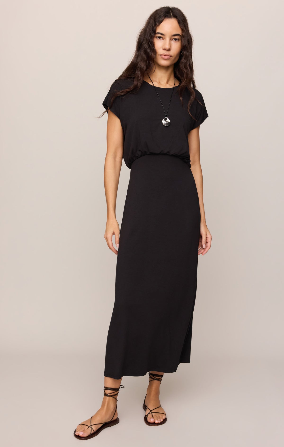 Anika Jersey Midi Dress- Black