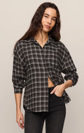 River Plaid Button Up- Ash Black