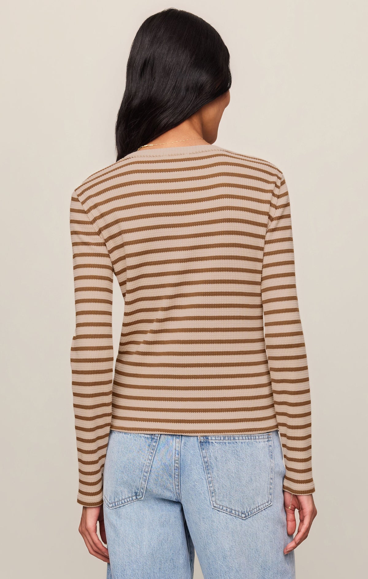 Arlet Stripe Thermal Top- Saddle Suede