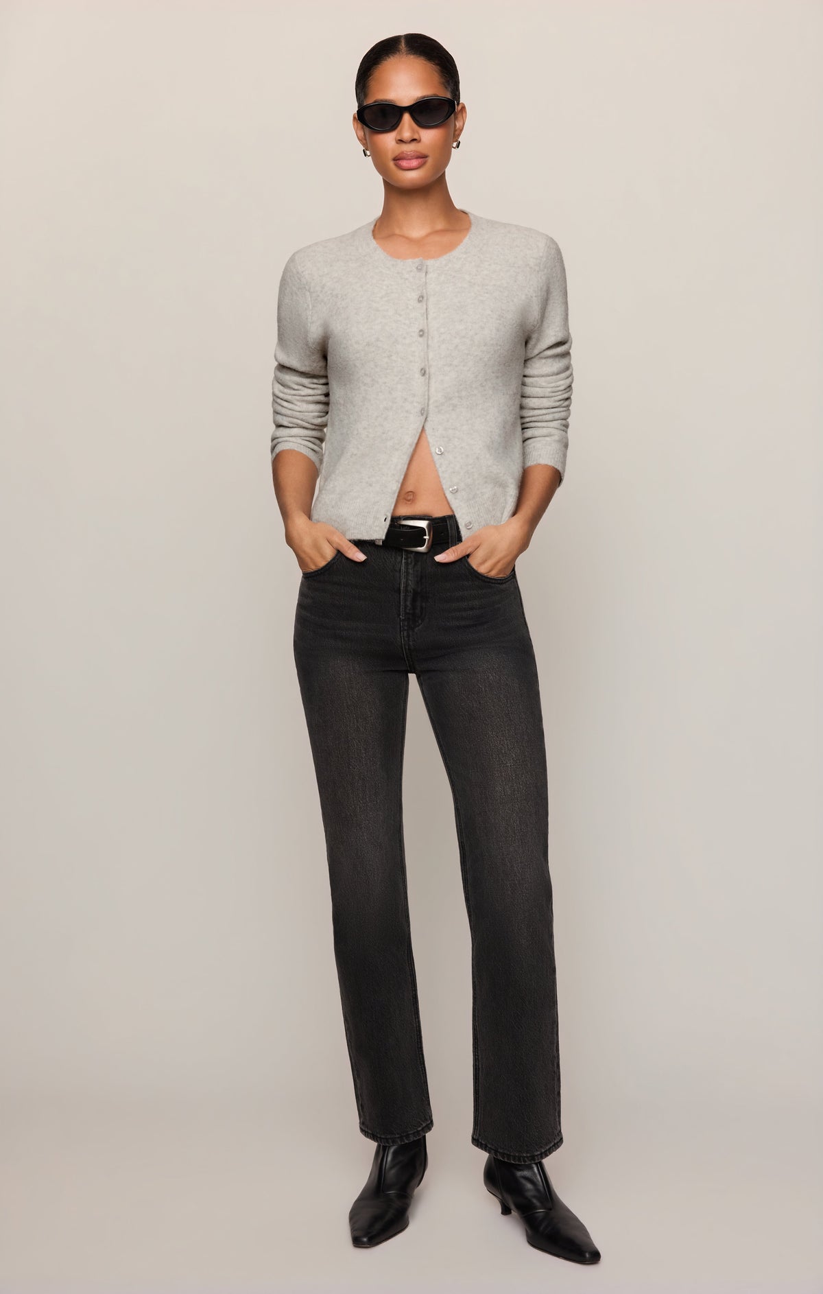Medina Cardigan- Feather Grey