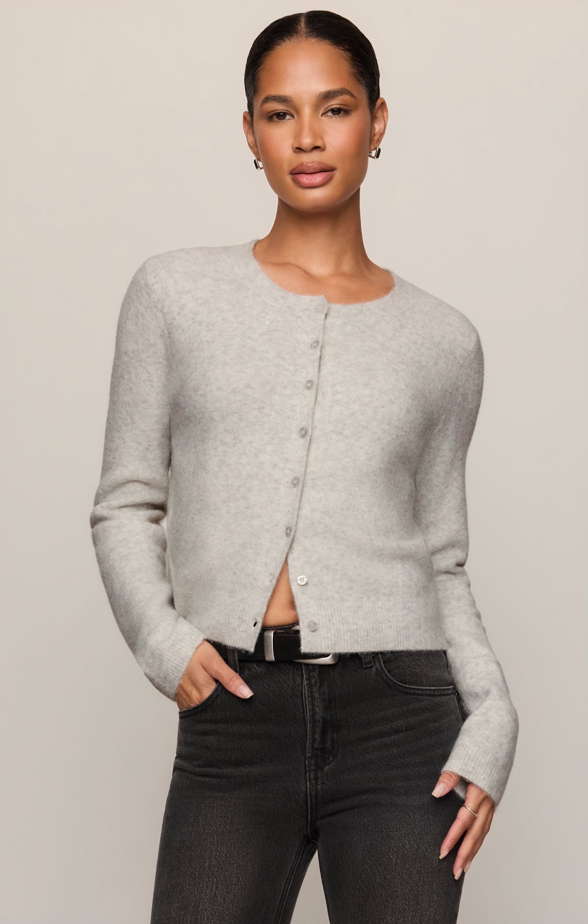 Medina Cardigan- Feather Grey