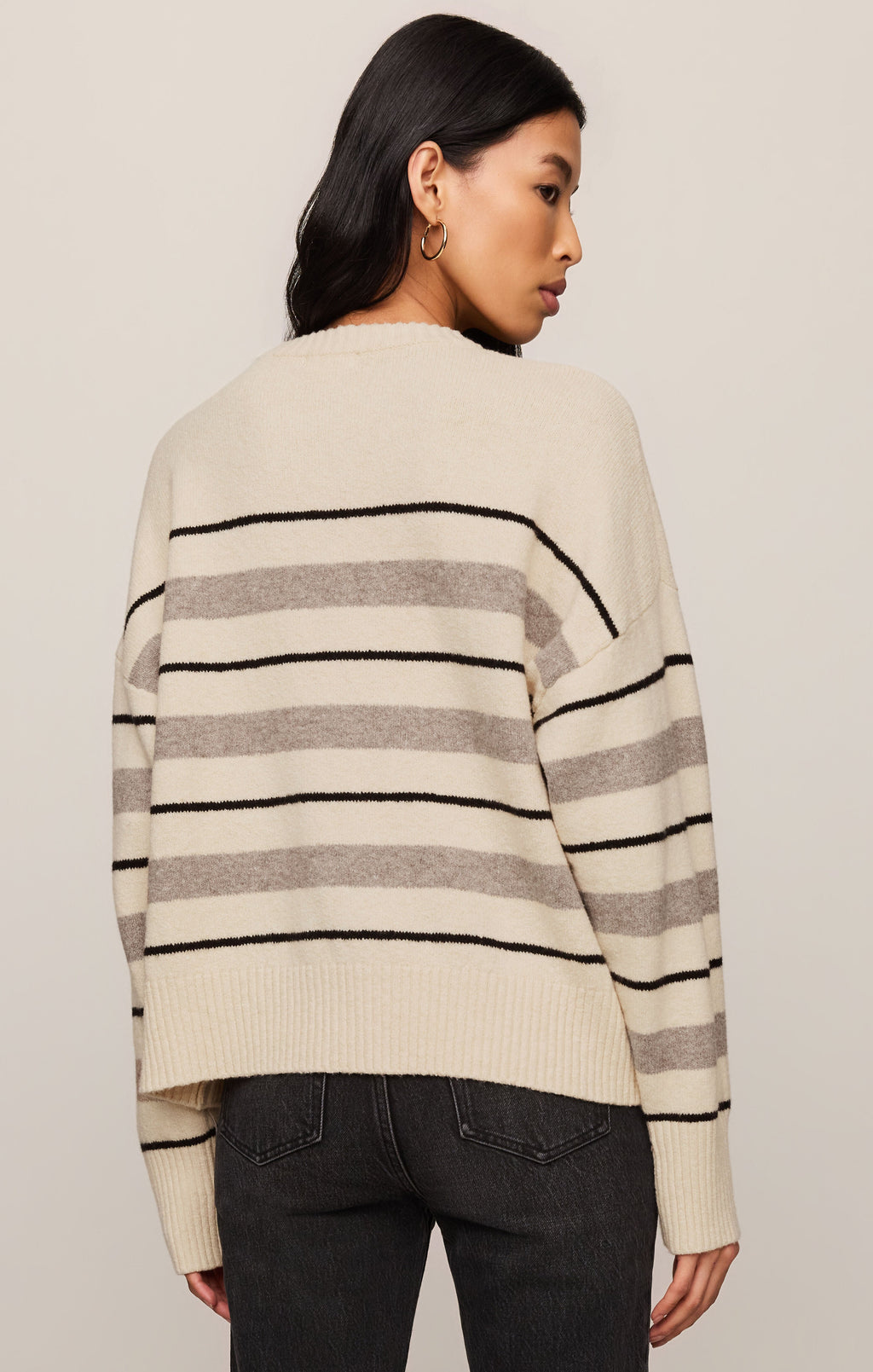 Cirrus Stripe Sweater- Chalk