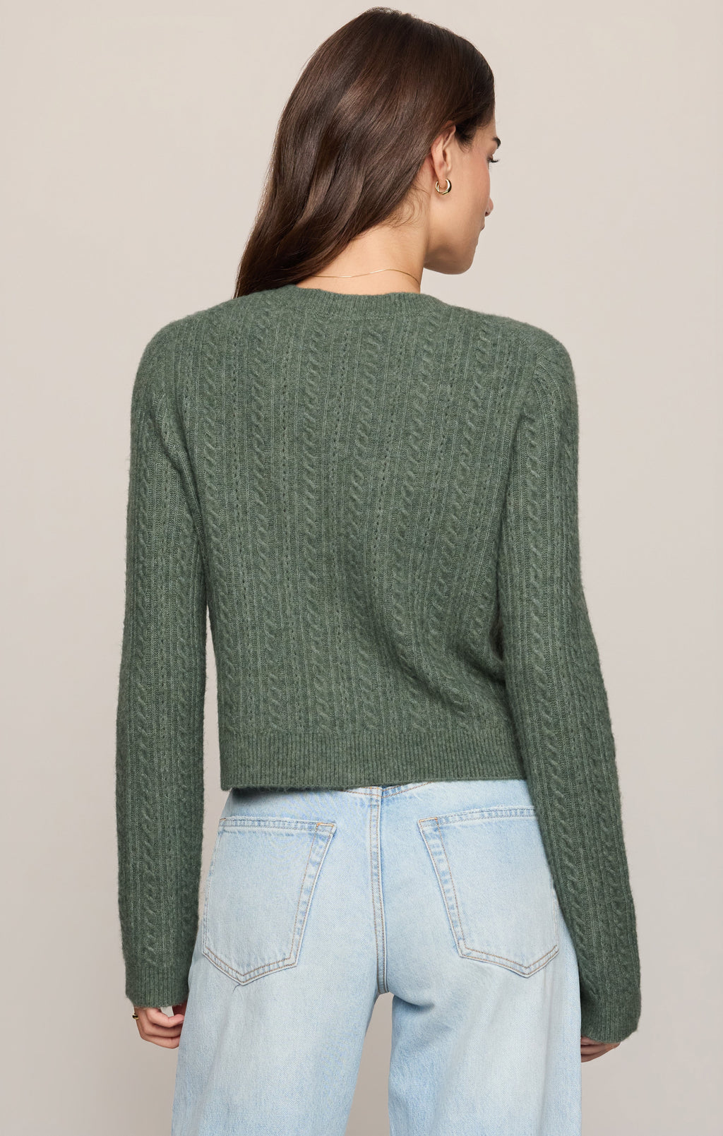 Medina Pointelle Cardigan- Monstera