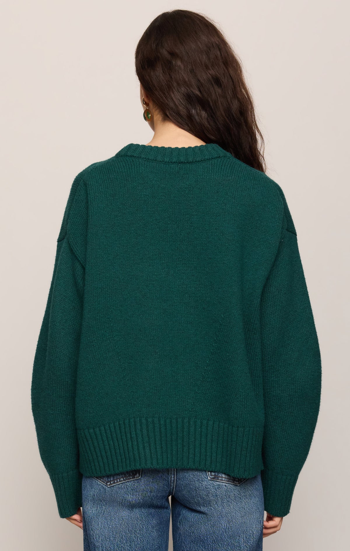 Cloud Spun Shaped Crew Sweater- Velvet Green