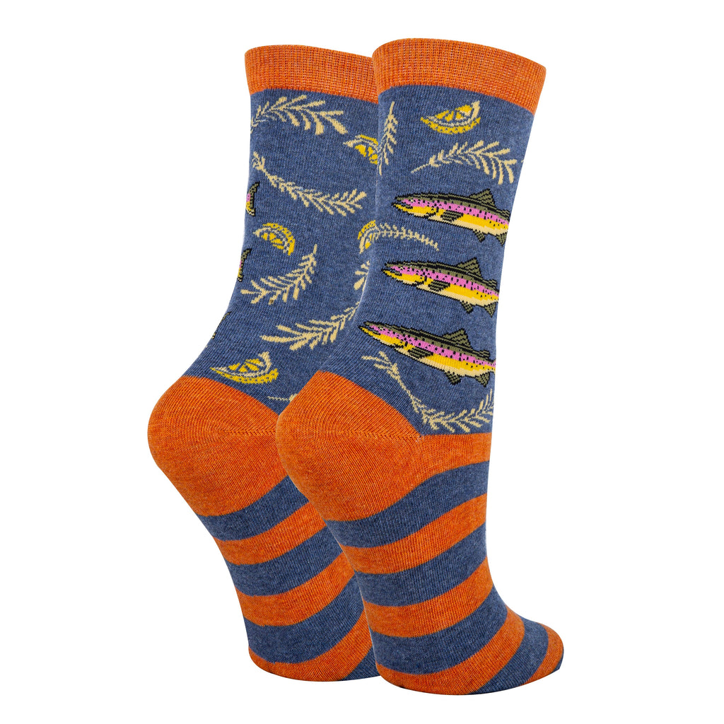 Water Trails | Women's Premium Cotton Dress Crew Socks
