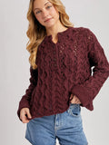 Autumn Plum Open Knit Sweater