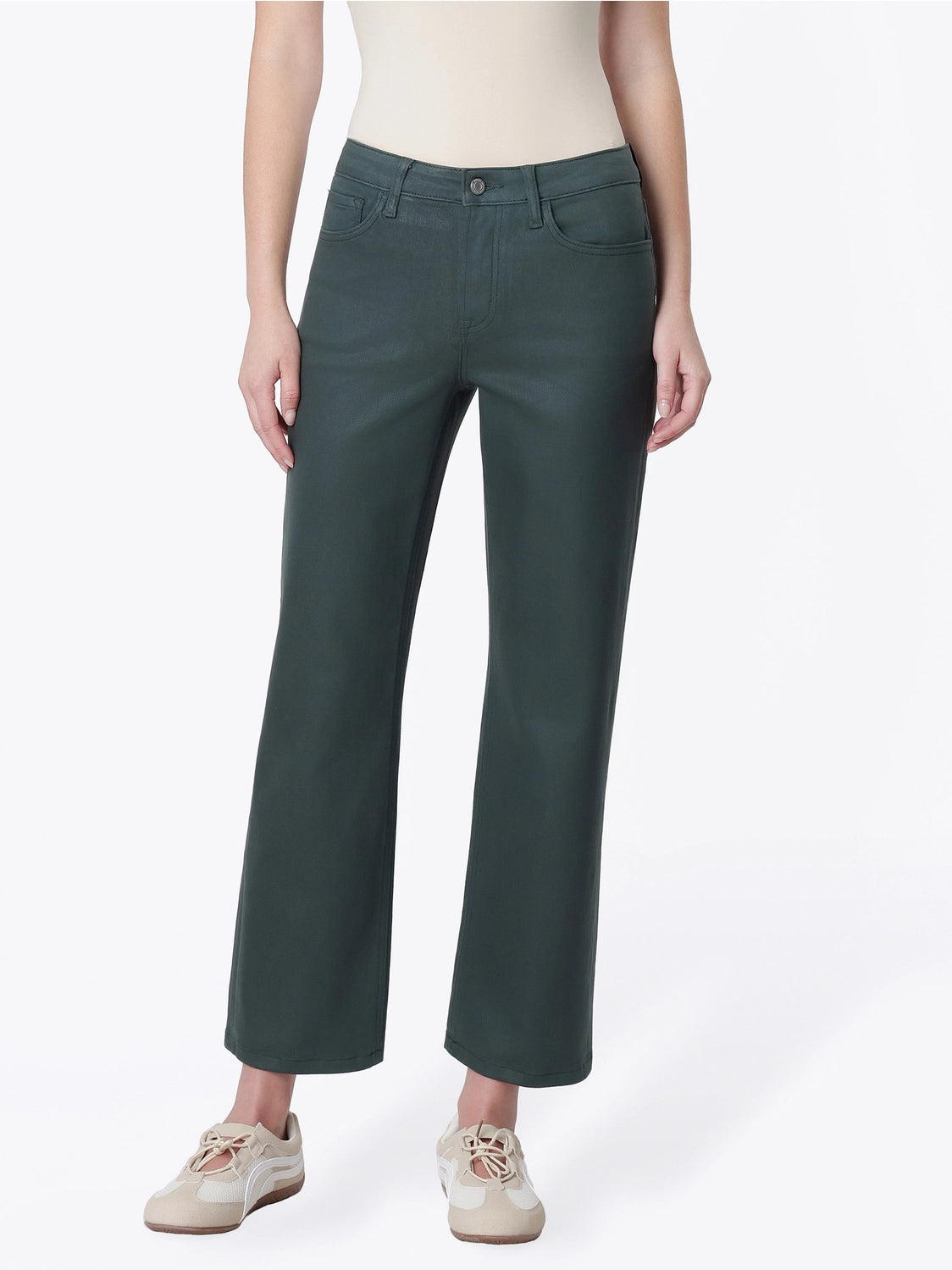 Dark Spruce Coated Jeans