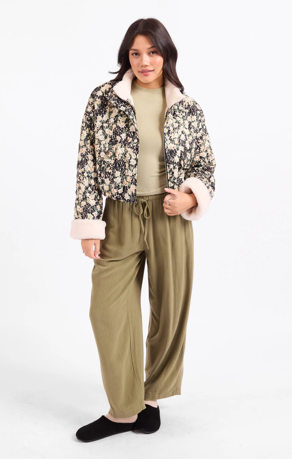 Painted Fields Quilted Sherpa Lined Jacket