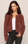 Winterglow Fluffy Cardigan- Dark Rosewood